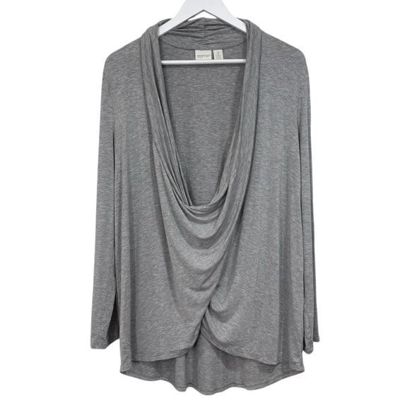 Zenergy by Chico's Tops - Zenergy by Chico’s Gray Knotted Sweatshirt Deep Cowl Neck size 2 or US 12 Womens